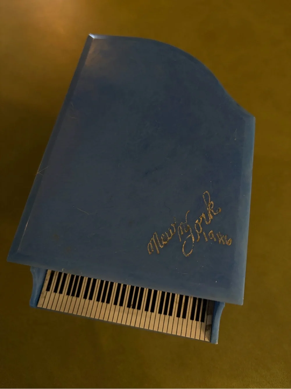 Blue Novelty Grand Piano Trinket Box - new york 1946!!!!
